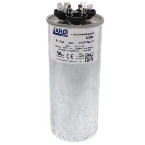 60/5 MFD Round Run Capacitor (440/370V)
