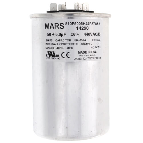 50/5 MFD Round Run Capacitor (440/370V)