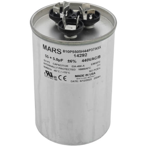 55/5 MFD Round Run Capacitor (440/370V)